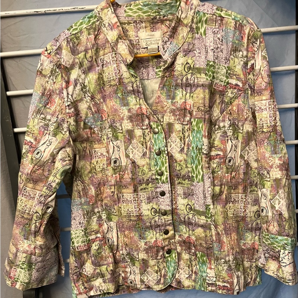 Christopher & Banks Multicolor Patterned Blazer